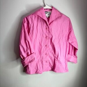 Vivien Holloway London sugar Pink 1950 Collared Button  Cropped shirt Size 12